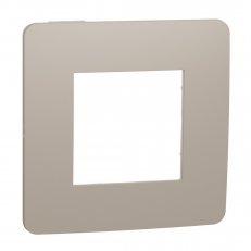 SCHNEIDER Unica NU280226 - Studio Color - Krycí rámeček jednonás, hnědošedá/bílá