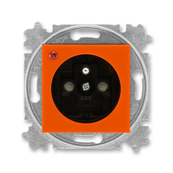 ABB Levit 5599H-A02357 66 Zásuvka s přepěťovou ochranou, oranžová/kouř. černá