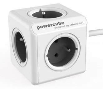 PowerCube Extended, prodlužovací zásuvka, 1,5 m, šedá